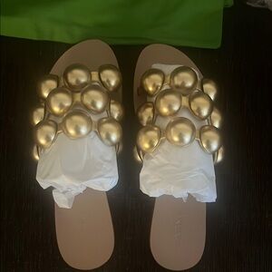 Gold Embellished Women's Sandals